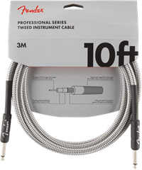 Fender Professional Series 10' Instrument Cable White Tweed - Instrumentenkabel