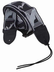 Fender Monogramm Strap Black-Light Grey-Dark Grey - Gitarrengurt