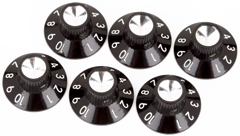 Fender Pure Vintage Black/Silver Skirted Amplifier Knobs - Volume knob