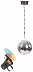 Eurolite Mirrorball 20 cm Set with Pinspot and Motor - Discokugel