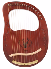 Cega Lyre Harp 16 Strings Coffee - Lyra