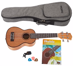 Cascha HH 2027 Soprano Mahogany Ukulele Bundle (ausgepackt) - Ukulele Set