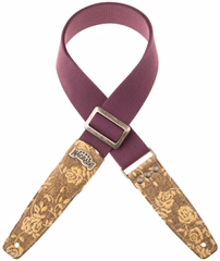 Magrabò Stripe SS Cotton Plum / Rosa Bianca 5 cm - Gitarrengurt