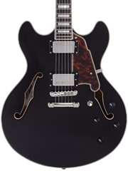 D'Angelico Premier DC Double Cutaway Stop-Bar Tailpie CE Black Flake - Semiakustische Gitarre