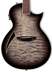 ESP LTD TL-6 QM Charcoal Burst - Elektroakustische Gitarre