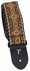 Perri's Leathers 6726 Jacquard Orange Black Cross - Kytarový popruh