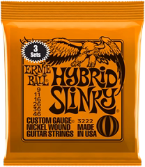 Ernie Ball 3222 Nickel Wound Hybrid Slinky 3 Pack - Struny pro elektrickou kytaru