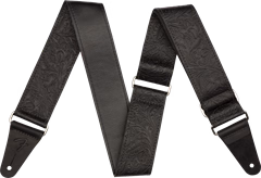 Fender Tooled Leather Guitar Strap Black - Kytarový popruh