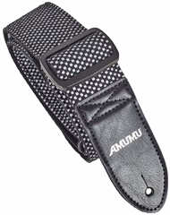 Amumu Grid Design Strap Black & White - Kytarový popruh