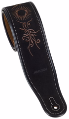 Amumu Embroidered Totem Suede Strap Black - Kytarový popruh