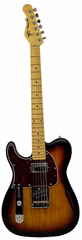 G&L Tribute ASAT Classic Bluesboy Semi-Hollow Lefty 3-Tone Sunburst MP - Levoruká elektrická kytara