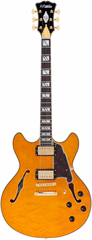 D'Angelico Excel DC XT Vintage Natural Quilt - Semiakustická kytara