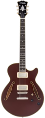 D'Angelico Tour Collection SS Single Cutaway Stop-Bar Tailpie CE Solid Wine (použité) - Semiakustická kytara