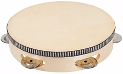 PP World Percussion Wooden Tambourine ~ 20cm Natural - Tamburína
