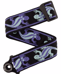 D'Addario Auto Lock Vintage Green/Blue Lizards - Kytarový popruh