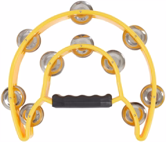 Cega Double Row Tambourine Yellow - Tamburína