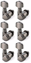 Schaller M6 Pin 6 left Ruthenium Locking Staggered 19,5 + 21,0 - Kytarová mechanika