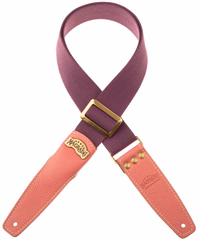 Magrabò Stripe SS Cotton Plum 5 cm, Litchy - Kytarový popruh