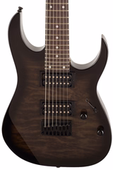 Ibanez GRG7221QA Transparent Black Sunburst - Elektrická sedmistrunná kytara