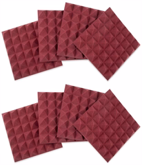 Gator Frameworks 12x12 Acoustic Pyramid Panel Burgundy 8 Pack - Akustický molitan