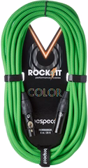 Bespeco Rockit Color Green 3m XLR - Mikrofonní kabel