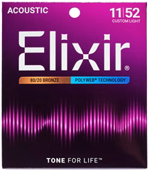 Elixir Polyweb 80/20 Bronze Custom Light - Kovové struny pro akustickou kytaru