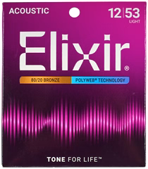Elixir Polyweb 80/20 Bronze Light - Kovové struny pro akustickou kytaru