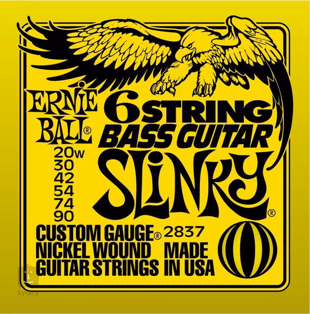 Ernie Ball 2837 Slinky Nickel Wound 29 5/8 Scale 6-String Electric Bass Guitar 20-90 - Struny pro šestistrunnou baskytaru