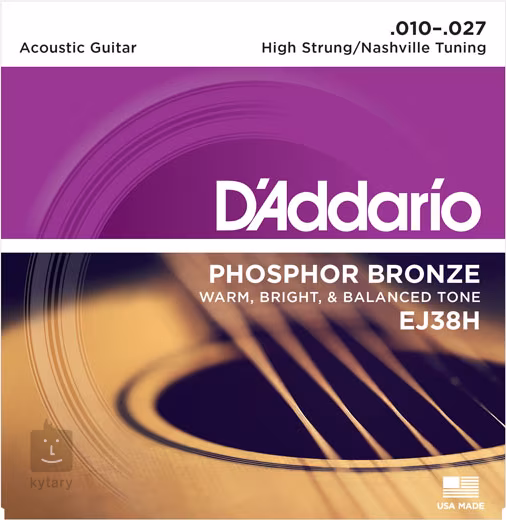 D'Addario EJ38H - 6 Strings Trebles Only - Struny pro dvanáctistrunnou kytaru