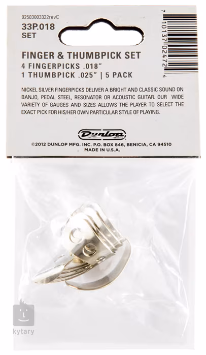 Dunlop Nickel Silver Fingerpick Set 0.018 - Sada prstýnků