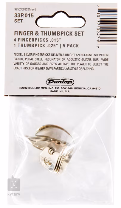 Dunlop Nickel Silver Fingerpick Set 0.015 - Sada prstýnků