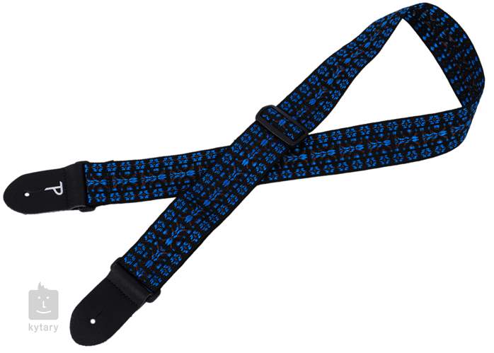 Perri's Leathers 289 Poly Pro Black And Blue Hootenanny - Kytarový popruh