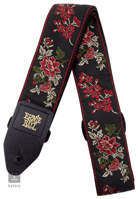 Ernie Ball Red Rose Strap - Kytarový popruh