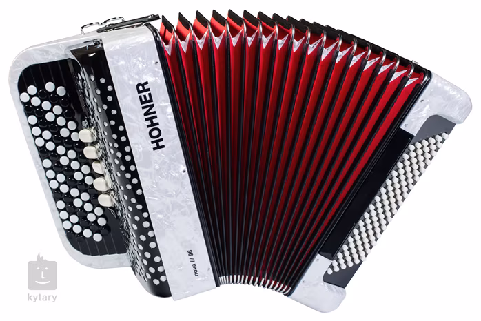 Hohner Nova III 96 white, B-stepped - Chromatický akordeon