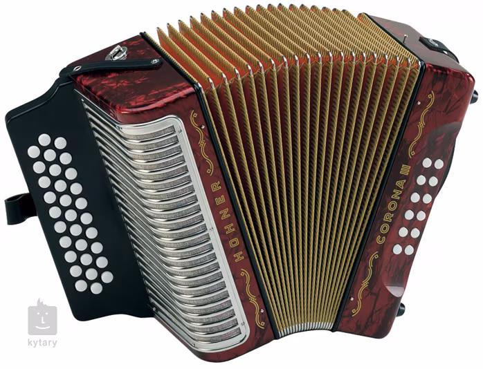 Hohner Corona III BbEbAb, red - Diatonický akordeon
