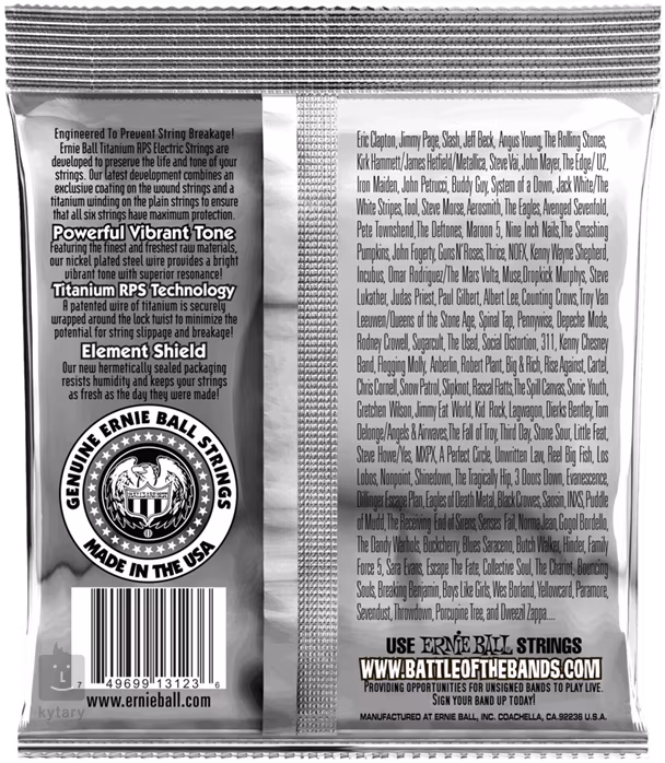Ernie Ball 3123 Titanium Super Slinky - Struny pro elektrickou kytaru
