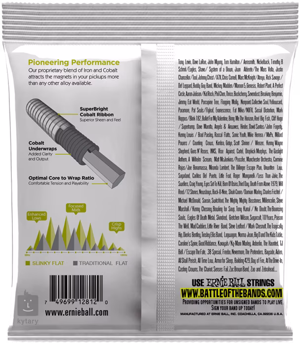 Ernie Ball 2812 Regular Slinky Cobalt Flatwound Electric Bass 50-105 - Struny pro baskytaru