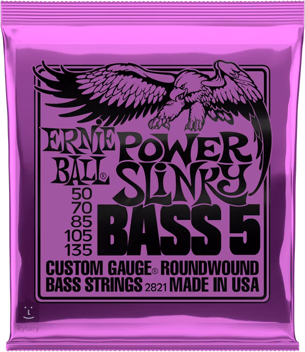 Ernie Ball 2821 Power Slinky Nickel Wound 5-String Electric Bass 50-135 - Struny pro pětistrunnou baskytaru