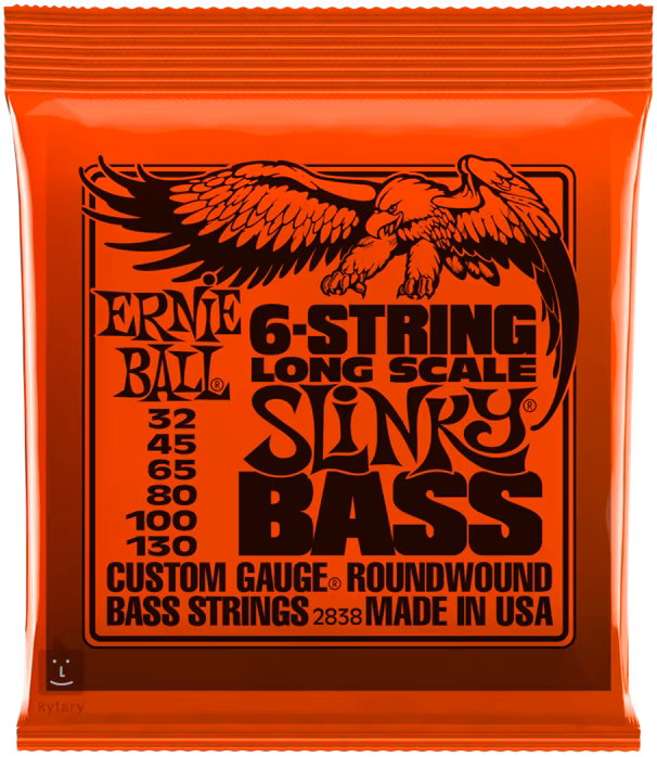 Ernie Ball 2838 Slinky Nickel Wound Long Scale 6-String Electric Bass 32-130 - Struny pro šestistrunnou baskytaru