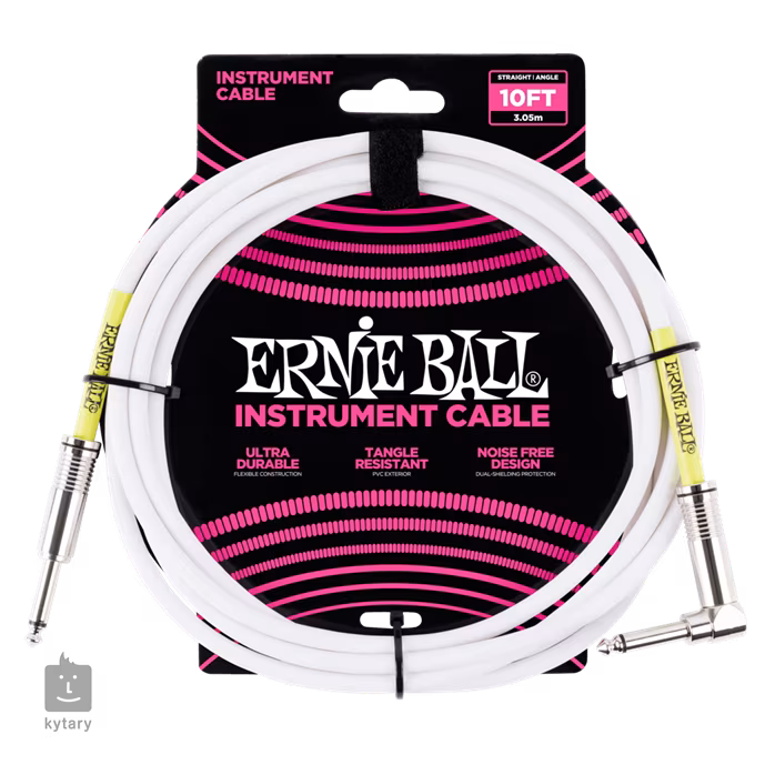 Ernie Ball 10' Classic Cable White - Nástrojový kabel