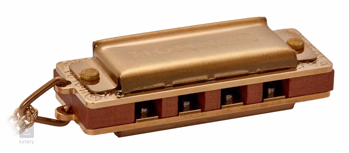 Hohner Little Lady, gold plated with necklace - Miniatura foukací harmoniky