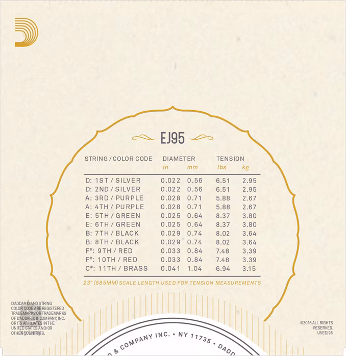 D'Addario EJ95 - Struny pro oud
