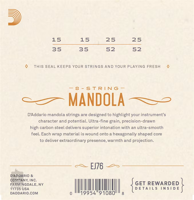 D'Addario EJ76 - Struny pro mandolu