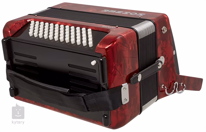 Hohner Bravo II 60 Red Silent Key - Klávesový akordeon