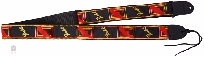 Fender Monogramm Strap Black-Yellow-Red - Kytarový popruh