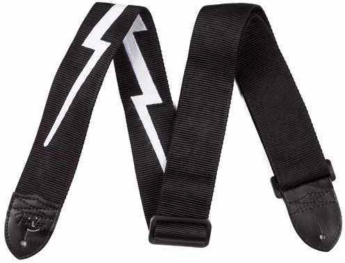 Fender 2" Nylon Lightning Bolt Strap, Black - Kytarový popruh