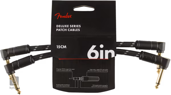 Fender Deluxe Series 6'' Patch Cable Black Tweed 2-Pack - Nástrojový kabel
