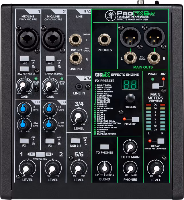 Mackie ProFX6v3 (rozbalené) - Analogový mixážní pult