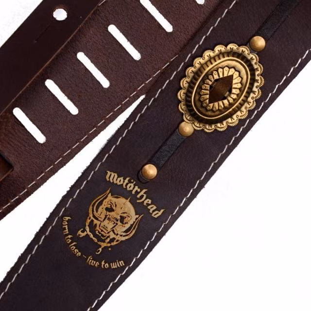 Richter Motörhead Concho Strap Brown/Old Brass - Kytarový popruh