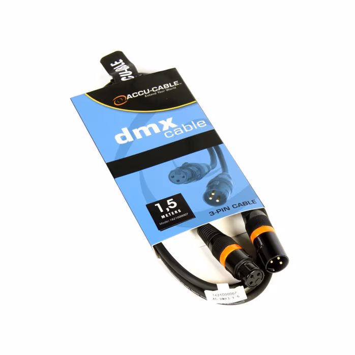 ADJ AC-DMX3/1,5 3 p. XLRm/3 p. XLRf 1,5m DMX - DMX kabel